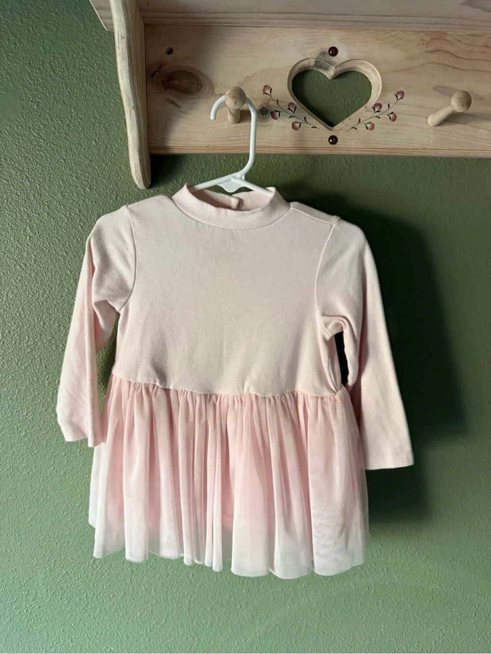 Girls' Long-Sleeve Pink Tulle Dress
